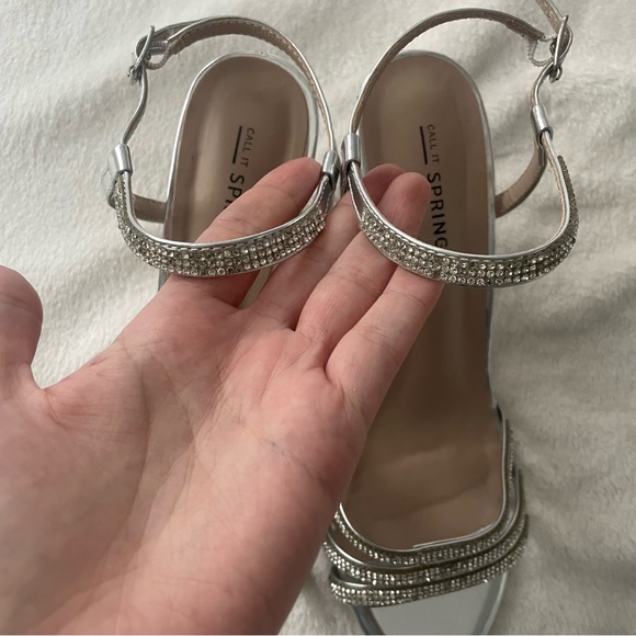 Call It Spring Silver Heeled Dress Sandals - Picture 3 of 7